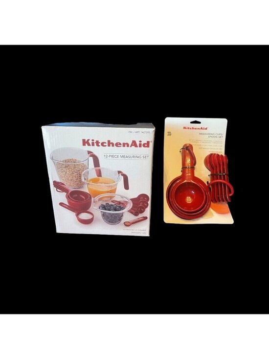 KitchenAid Other - KitchenAid Measuring Set Includes Measuring Cups and Spoons Red Lot Brand New